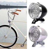retro 3 led mtb bicycle light waterproof bike head light front lamp road flashlight bracket mountain cycling accessories