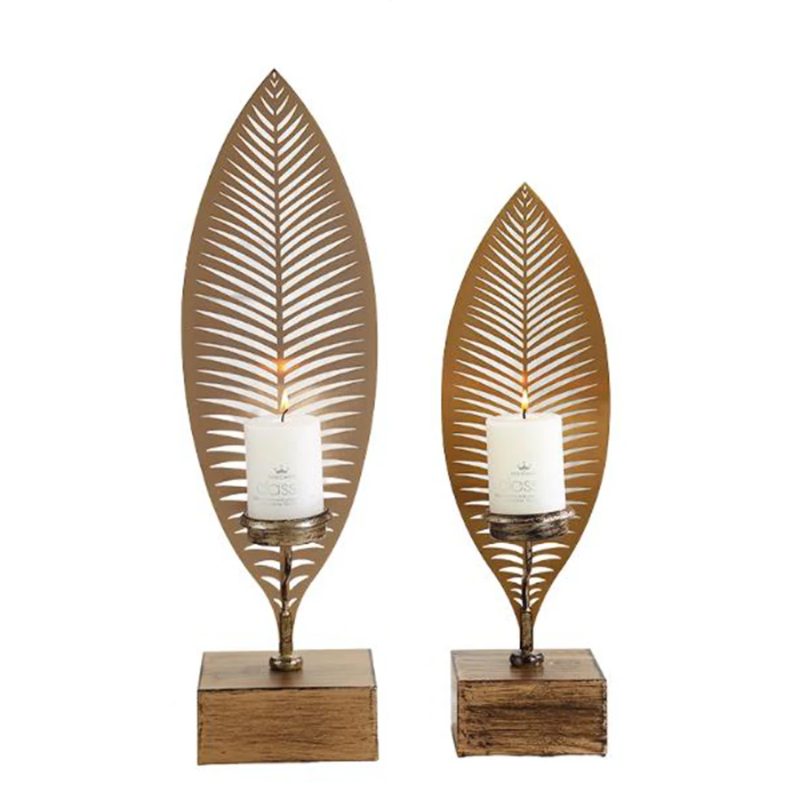 

Luxury Modern Candle Holders Elegant Simple Tealight Leaves Candlestick Holder Living Room Centros De Mesa Home Decoration E6