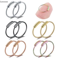 leosoxs 2 piece stainless steel nose ring nose studs european and american earrings best selling popular body piercing jewelry