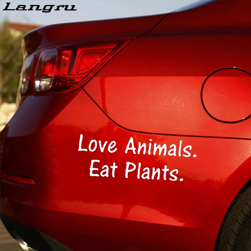 Love Animals Eat Plants Виниловая наклейка для стайлинга автомобиля веганская Милая