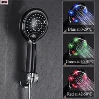 led shower head hand held shower head with temperature digital 3 colors change water saving portable shower head nozzle sprinkle