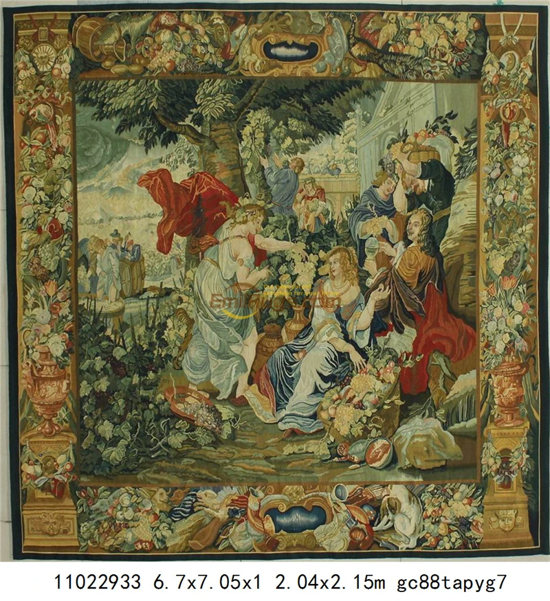 Антикварный Французский ручной работы красивые цветы обуссон гобелен