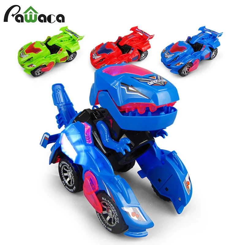 Деформирующийся светодиодный автомобиль детские игрушки-Динозавры игрушечные