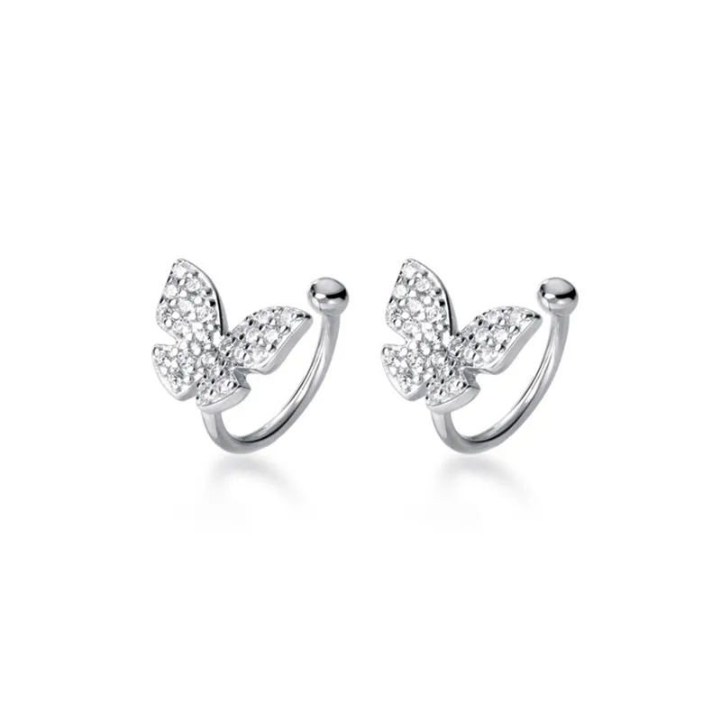 Женские серьги Клипсы из серебра 925 пробы с фианитом|Серьги-клипсы| |