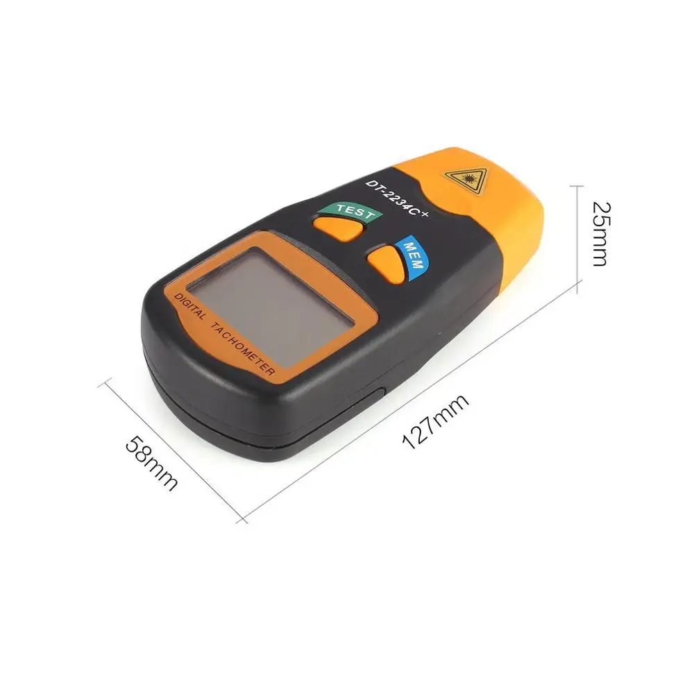 DT2234C + Ручной ЖК цифровой Мини Бесконтактный Лазерный Фото Тахометр RPM измеритель