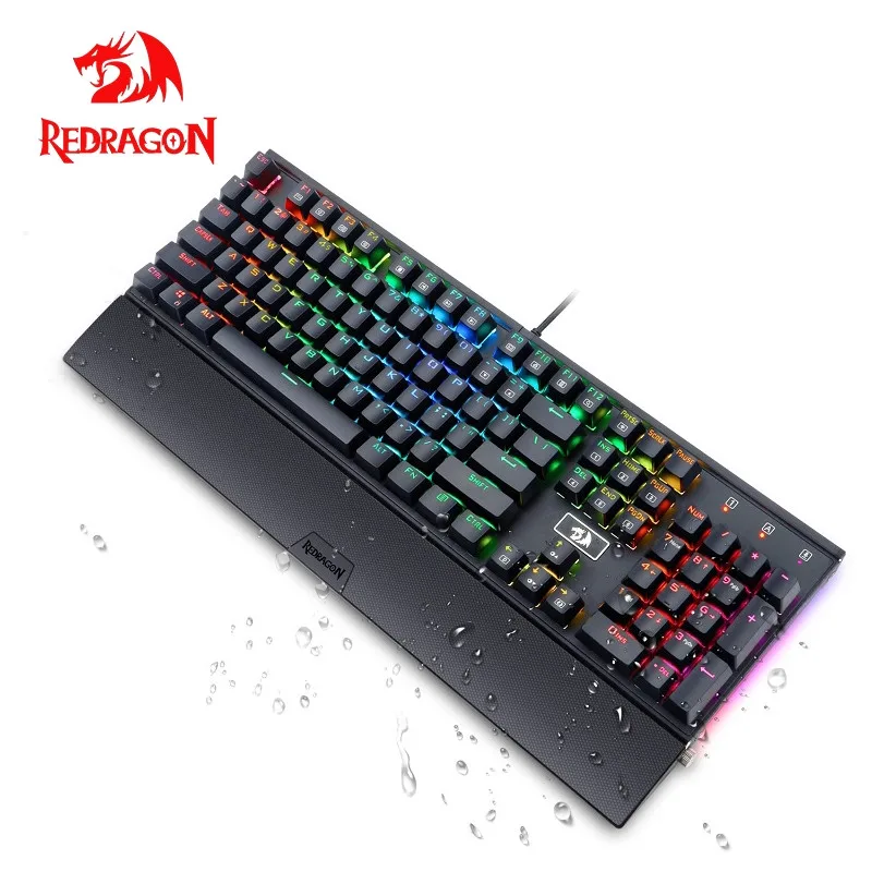 

Механическая клавиатура Redragon K567, игровая клавиатура с Цветной подсветкой для рабочего стола/ноутбука, игровые аксессуары для Overwatch Steam Gamer
