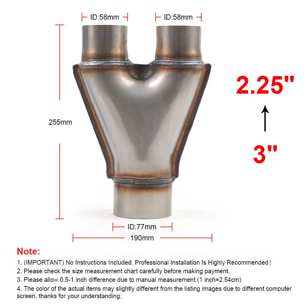 

Универсальная автомобильная выхлопная Y-образная труба из нержавеющей стали, трехходовой адаптер для выхлопной трубы, соединительная трубка, конус TT 102125