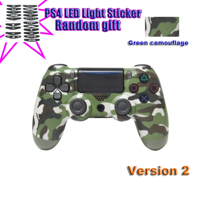 Green camouflage Новая версия 2 4,0 контроллер для SONY PS4 Геймпад для Play Station 4 джойстик Беспроводная консоль для PS3 для Dualshock - Цвет: Green camouflage