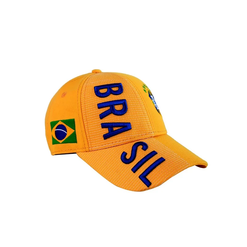 Сборная Бразилия Футбольная Кепка 3D вышитая регулируемая бейсболка