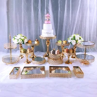 15 19pcs gold cake stand set cupcake tray cake tools home decoration dessert table decorating party wedding display