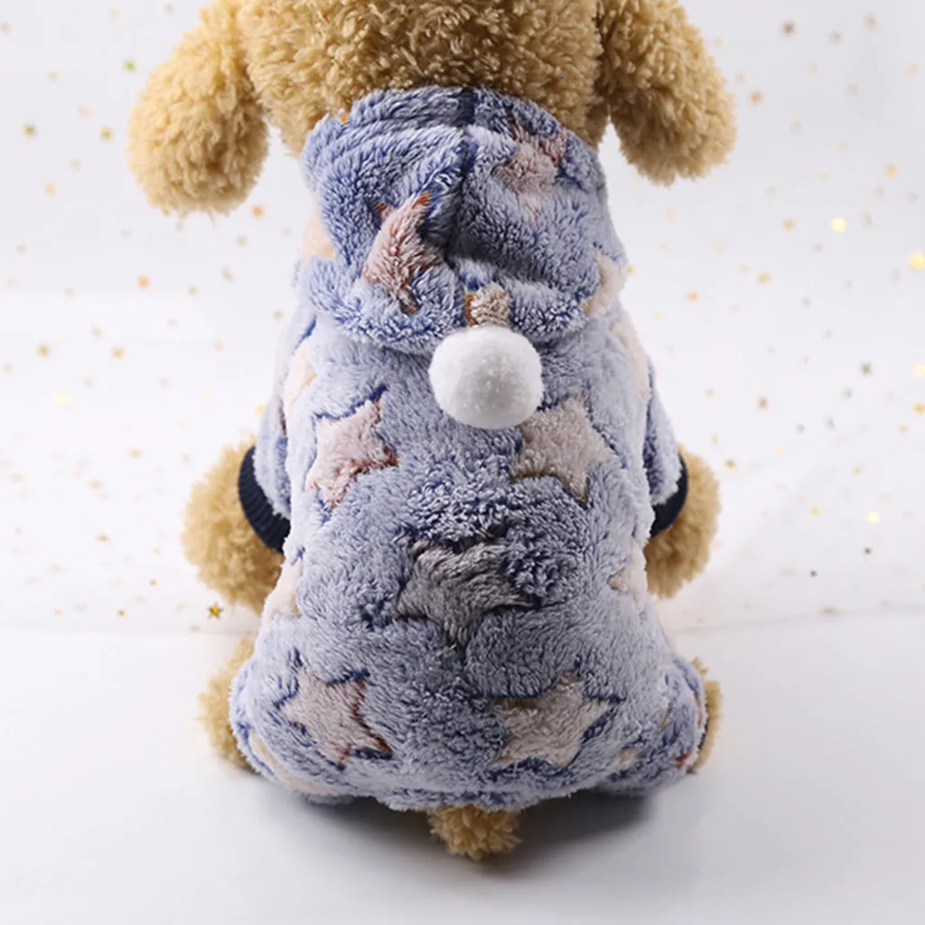 Soft Cat Dog Clothes Fleece Puppy Chihuahua Clothing Winter Coat Jumpsuit Dog Costume Hooded Pajamas For Small Medium Dogs Cats