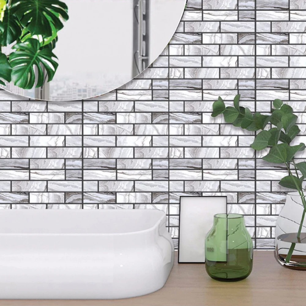 New 3D Marble Waterproof Wall Sticker Mosaic Peel and Stick Tile Self adhesive Backsplash DIY Home Decal Vinyl | Дом и сад