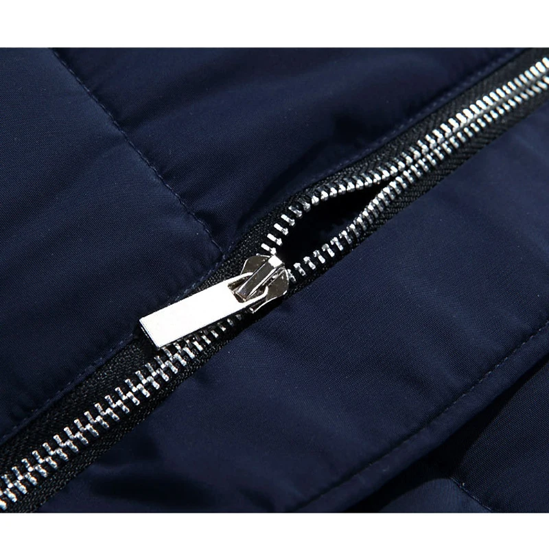 Men's Winter Wool Collar Casual Warm Cotton Coat Coat Cotton Jacket Medium Length Thickened Men's Wear