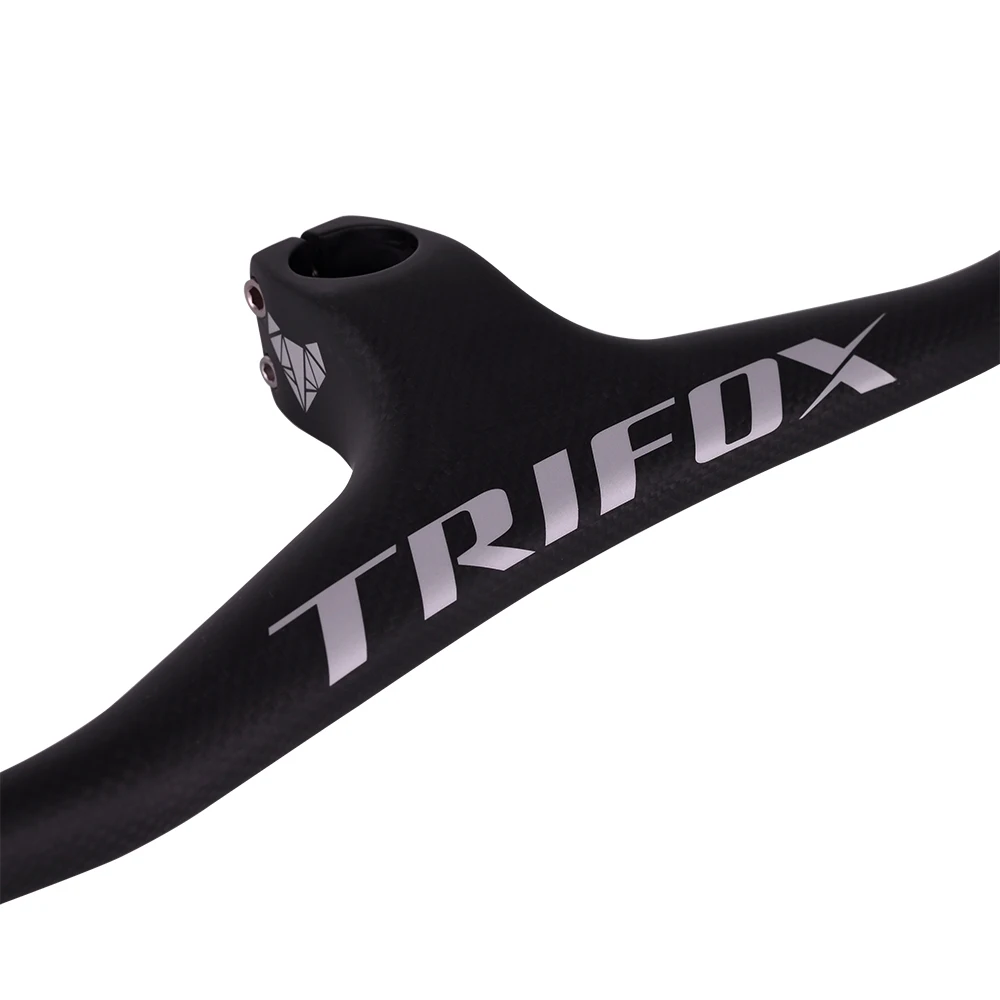 Руль велосипедный TRIFOX MTB 17/2 градусов цельная форма со стержнем 3K черный матовый 600