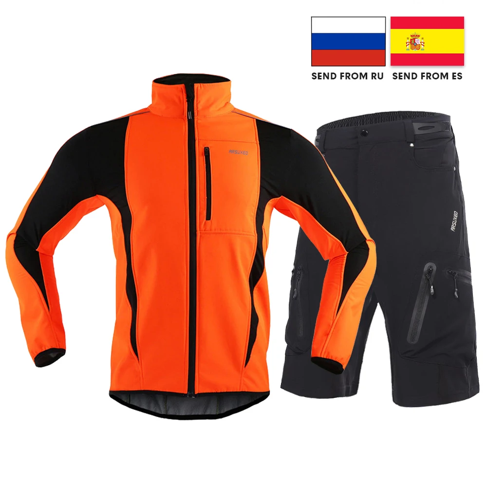 

Men Cycling Jacket Waterproof Windproof Thermal Fleece Bike Jersey MTB Bicycle Riding Running Shorts Lightweight Cycling Shorts