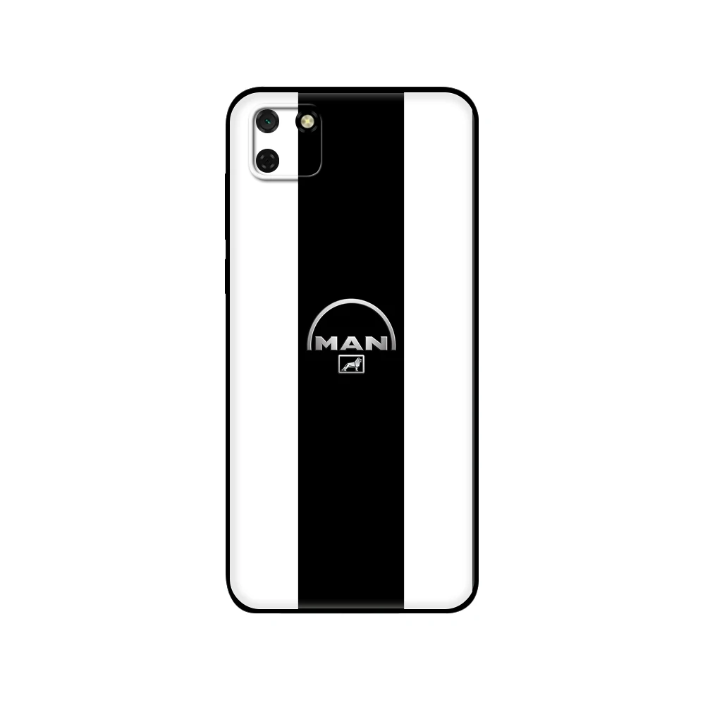 Черный чехол из ТПУ для Huawei Y9S Y6S Y8S Y5P Y7P Y8P Y5 lite Prime 2018 Y6 2019 с логотипом Man trucks |