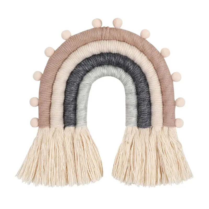 

Rainbow Handmade Weaving Ornament Nordic Kid Room Wall Hanging Home Decoration