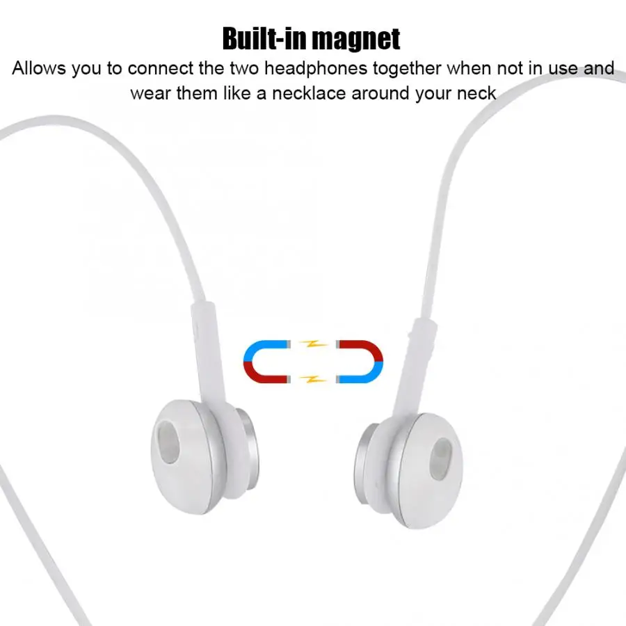 Встроенный магнит на лямке вокруг шеи Тип наушники с низким уровнем Мощность 100