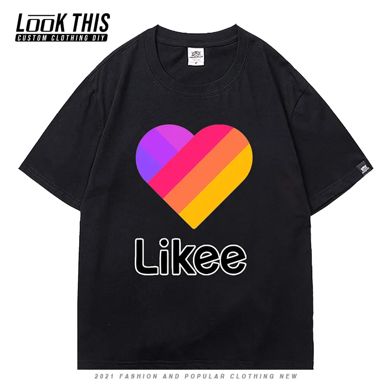 

Likee App Women's T-shirt Kawaii Love Printing Short Sleeve T-shirts Girl Female Summer White Tops & Tees Funny Anime T Shirt