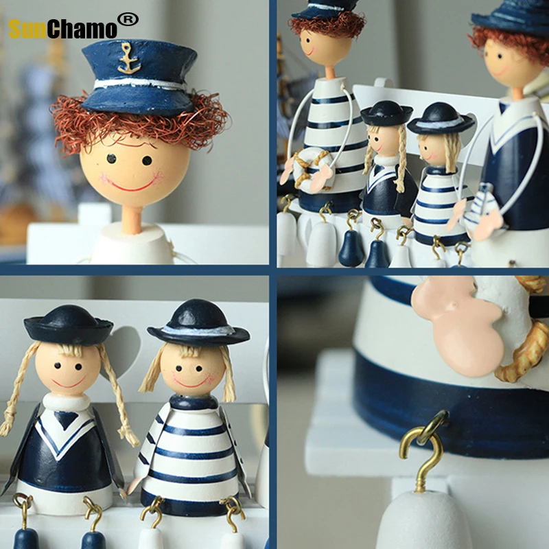 2 пары морских деревянных моряков куклы ручной работы сидящие сидячие игрушки