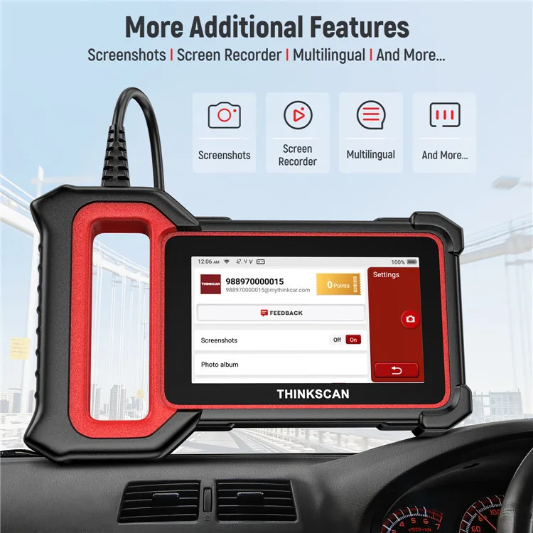 Сканер THINKCAR ThinkScan Plus S2/S4/S7 OBD2 диагностический прибор для автомобиля ABS/SRS/ECM/TCM/BCM