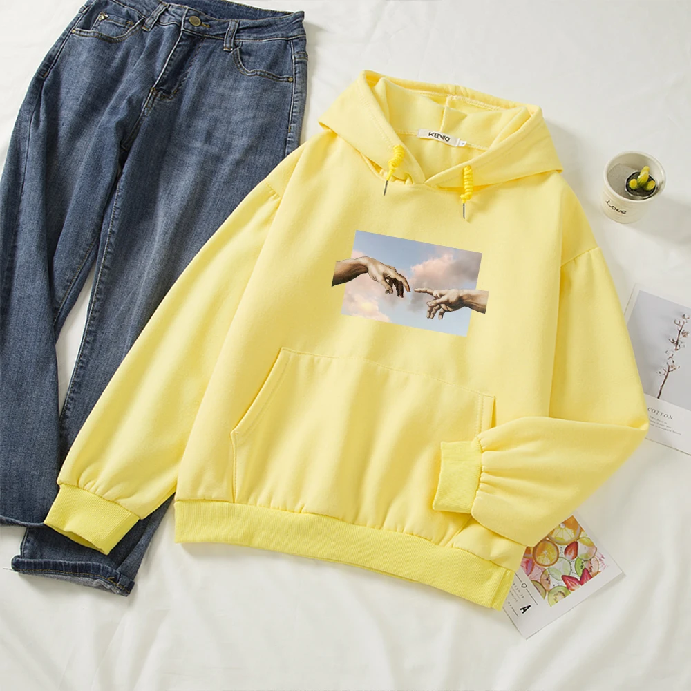 Pullovers Vintage Thick Hoodies Oversize Sweetshirts Womem Gothic Creative Hands Hoodies Punk Cartoon Hoodie Women Tracksuit