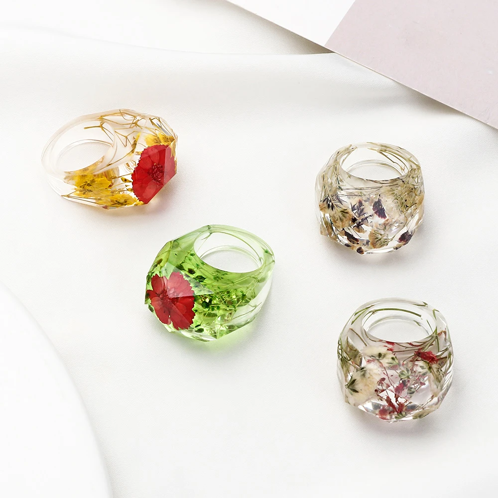 Кольцо женское с большим неправильным дизайном прозрачное кольцо ручной работы