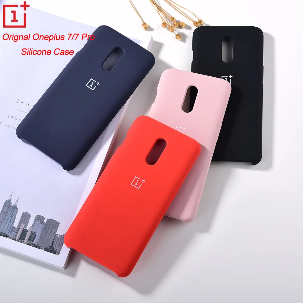 Оригинальный жидкий силиконовый чехол Oneplus 7/7 Pro Мягкий защитный шелковистый