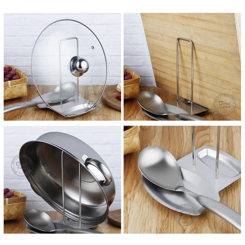 Нержавеющая сталь держатель ложки 2 в 1 крышки для горшков ложка отдыха горшок