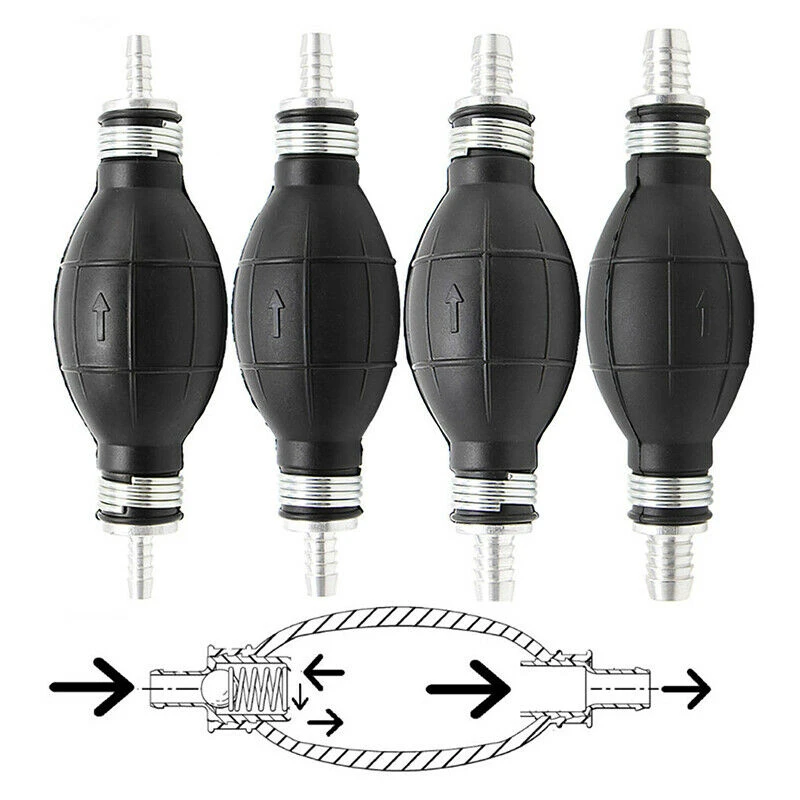 

6/8/10/12mm Universal Car Fuel Pump Rubber Aluminum Manual Transfer Liquid Gasoline Petrol Diesel Hand Primer Bulb Tube