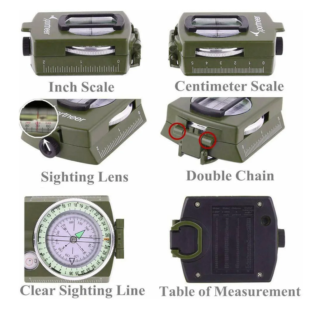 K4580 Lensatic Высокоточный военный Многофункциональный призматический компас в