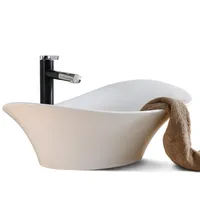 White Art Sink Black Basin Ceramic Wash Basin Washing Hand Basin with Drainer Bathroom Ceramic Sinks