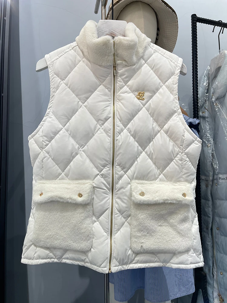 

2021 Winter Women's Slim Waistcoat Golf Outdoor Warm Goose Down Vest Ladies' Leisual Sports Sleeveless Jacket 골프 조끼