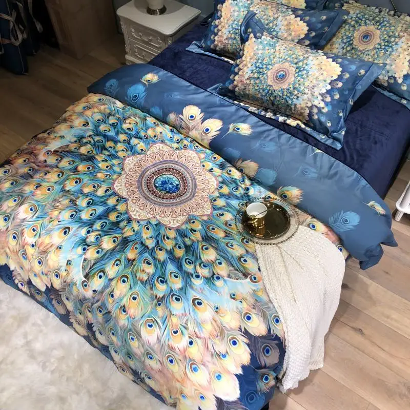 Высококачественный бархатный Комплект постельного белья с изображением