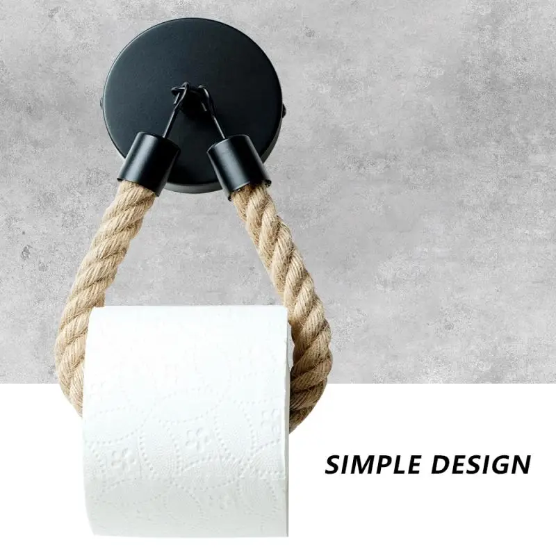 

VIP exclusive Toilet Roll Holder Retro Kitchen Wall Mounted Roll Paper Jute Rope Holder Rack Bathroom Decor Kitchen Bathroom