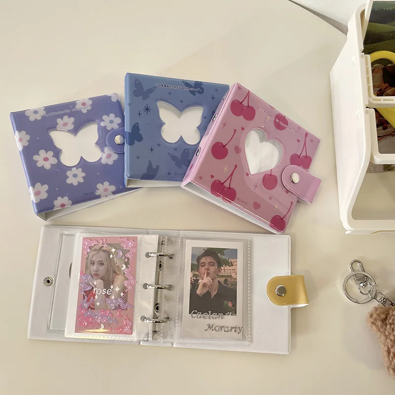 

MINKYS Kawaii 3 дюйма 3 Кольца 20 листов Kpop папка для фотокарточек Коллекционная книга Idol рукава органайзер для фотографий школьные канцелярские пр...