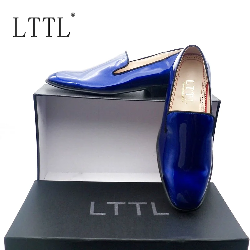 Лоферы LTTL мужские из лакированной кожи праздничные туфли ручной работы Мокасины
