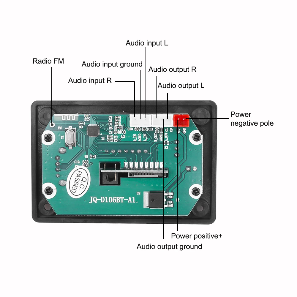 KEBIDU 5 в 12 В Автомобильный Bluetooth 0 MP3 декодер плата модуль USB плеер WMA WAV TF слот для