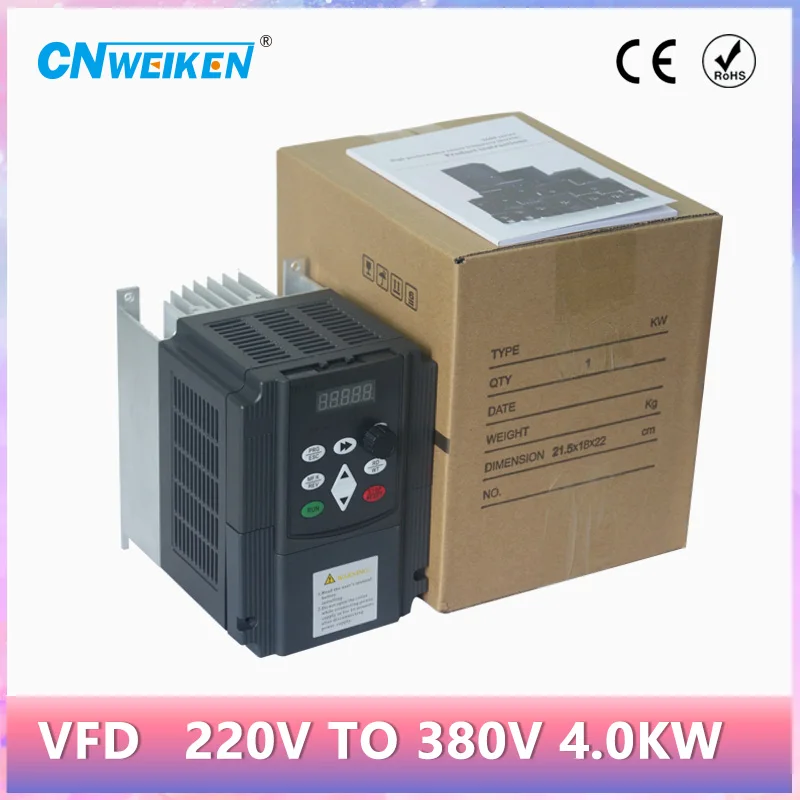 Преобразователь частоты VFD 4 кВт/5 5 кВт 1p 220 В вход 3P 380 инвертор выходной