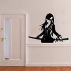 Самурайский школьница Катана японское Акай аниме Настенная Наклейка виниловая интерьерная искусство домашний декор комнатные настенные наклейки Съемная роспись