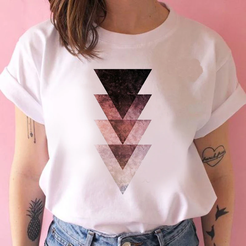 

Bela Geometria Impresso T Shirt Mulheres 90s Gráfico T-shirt Harajuku Tops Tee Manga Curta Bonito Animais Tshirt Tshirts Feminin