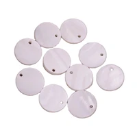 10 pcs 15mm coin shell natural white mother of pearl loose beads charms crafts jewelry making diy