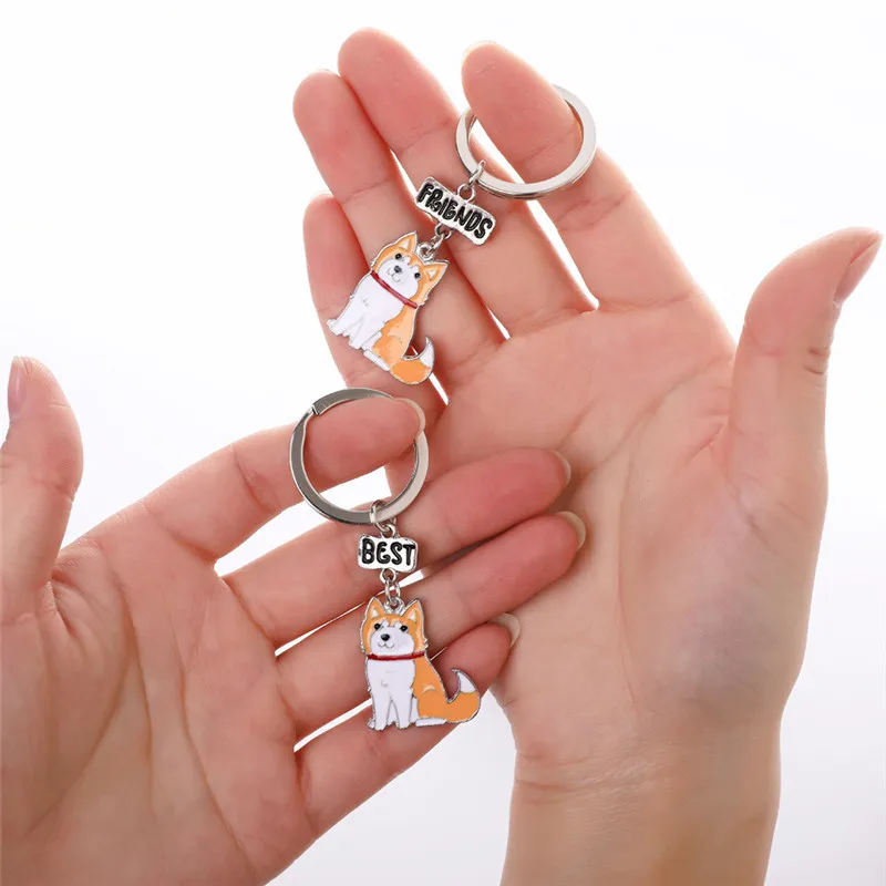 2 шт./лот милый брелок с собакой подарок для пары лучшие друзья надписью пудель Keji