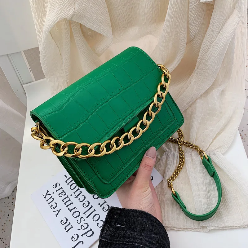 JIULIN новые женские 2019 Новый Аллигатор узор золотая цепочка на одно плечо модная