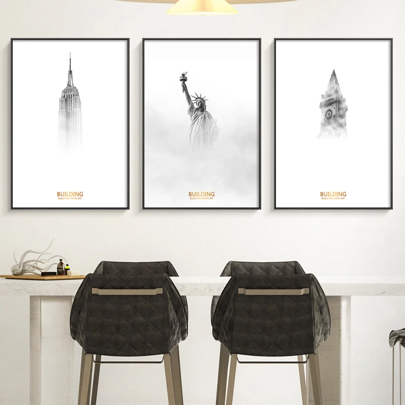 

New York City Canvas Prints Statue of Liberty Posters and Prints Black and White Wall Art Pictures Living Room Decoration Poster