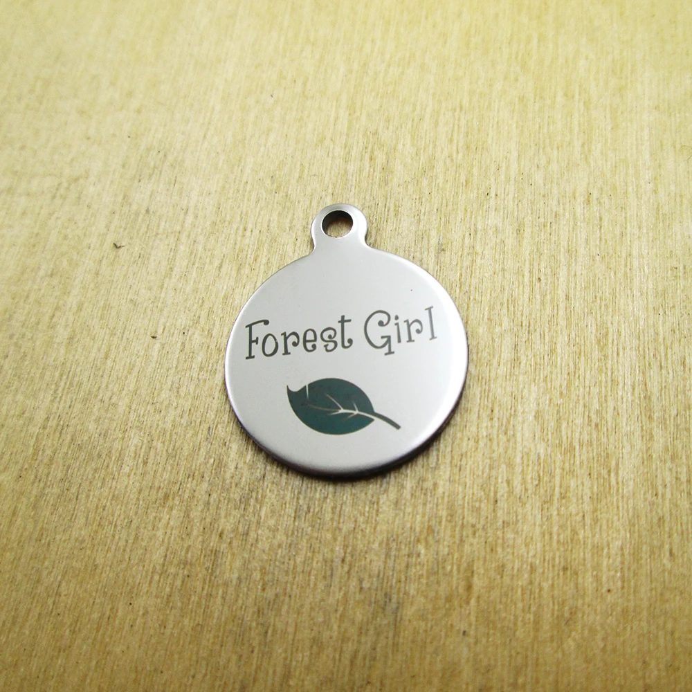 Подвески из нержавеющей стали с лазерной гравировкой сделай сам 10 шт./лот лесная