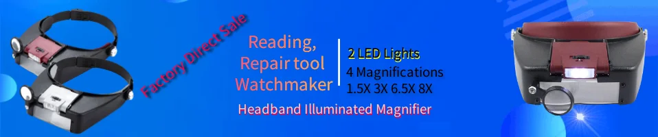 Luckyzoom повязка на голову 1X 1.5X 2X 2.5X 3.5X стекло es увеличительные защитные очки складное увеличительное стекло со светодиодный подсветкой ремонтная Лупа