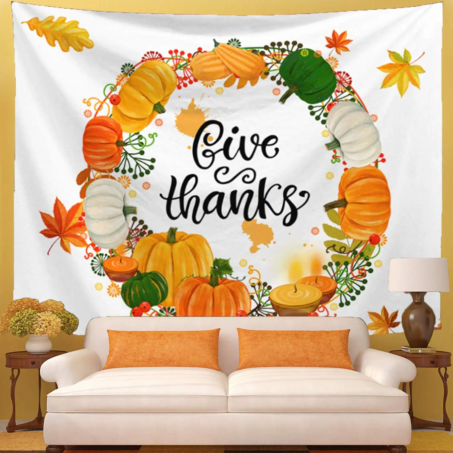 

Thanksgiving Pumpkin Tapestry Turkey Custom for Room