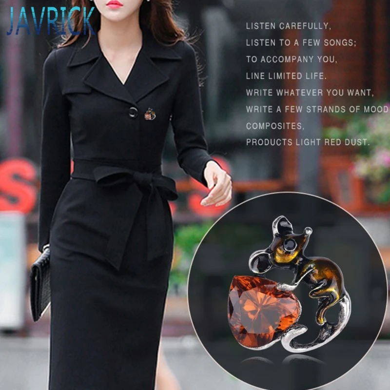 Женская эмалированная брошь в виде мыши брошка с мультяшным животным F3MD |