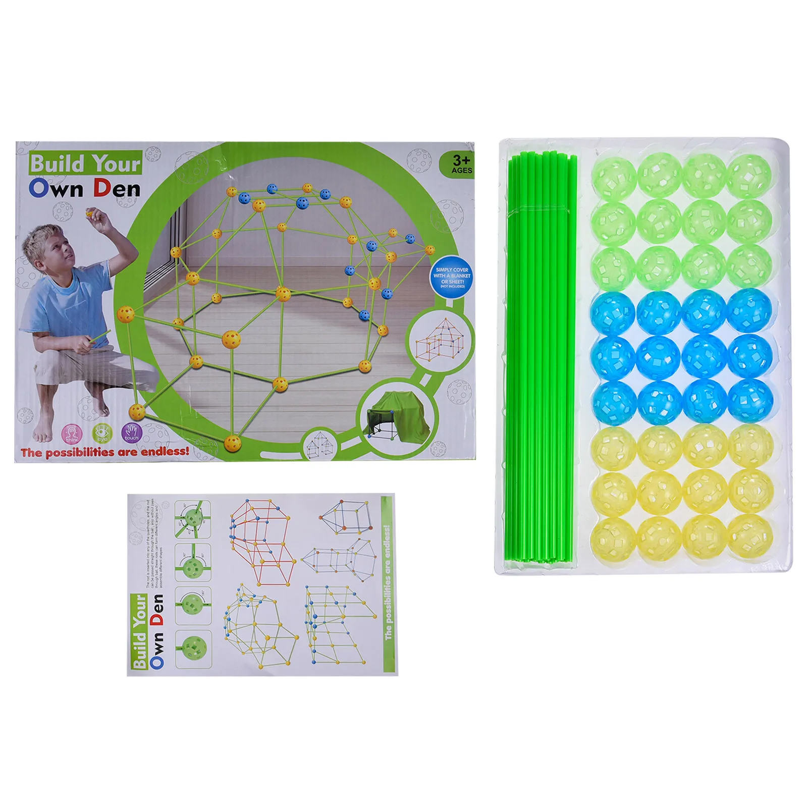 

DIY Bead Tent Frame Children Insert Bead Tent Toy Building Block House Fun Toy Kid Educational Construction Fort dependable